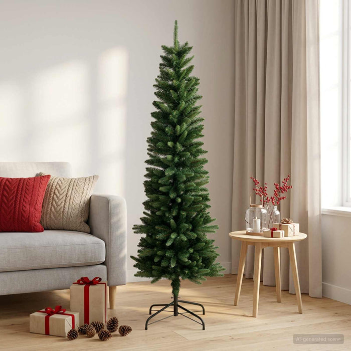 Artificial Slim Christmas Tree 120 cm PE și PVC Verde - WALTI WALTI
