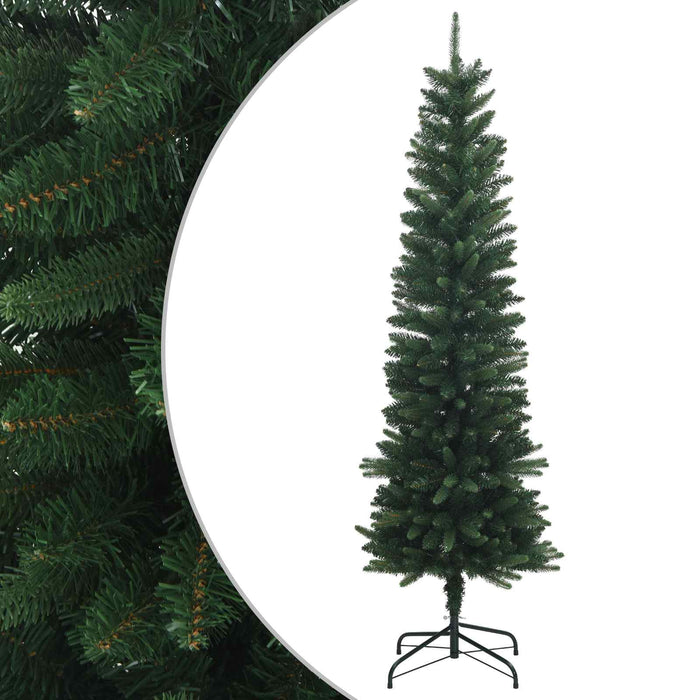 Artificial Slim Christmas Tree 180 cm PE și PVC Verde WALTI