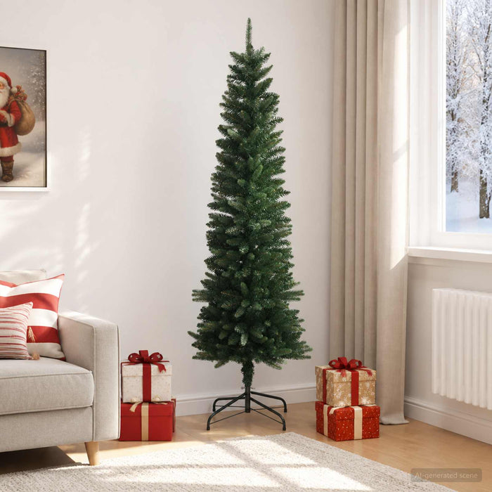 Artificial Slim Christmas Tree 210 cm PE și PVC Verde - WALTI WALTI