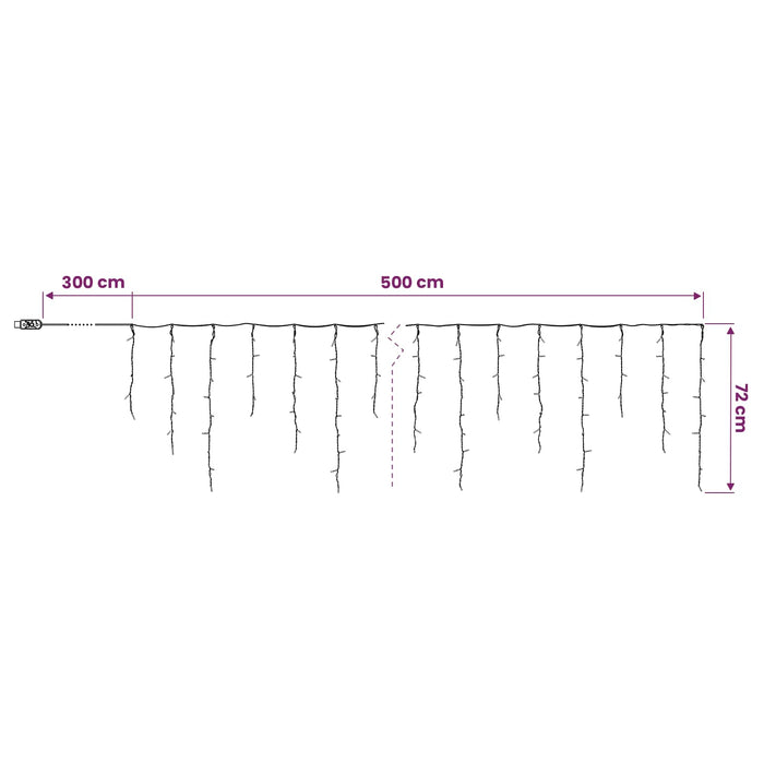 Perdea de lumini 210 LED-uri Alb cald 500 x 72 cm - WALTI WALTI