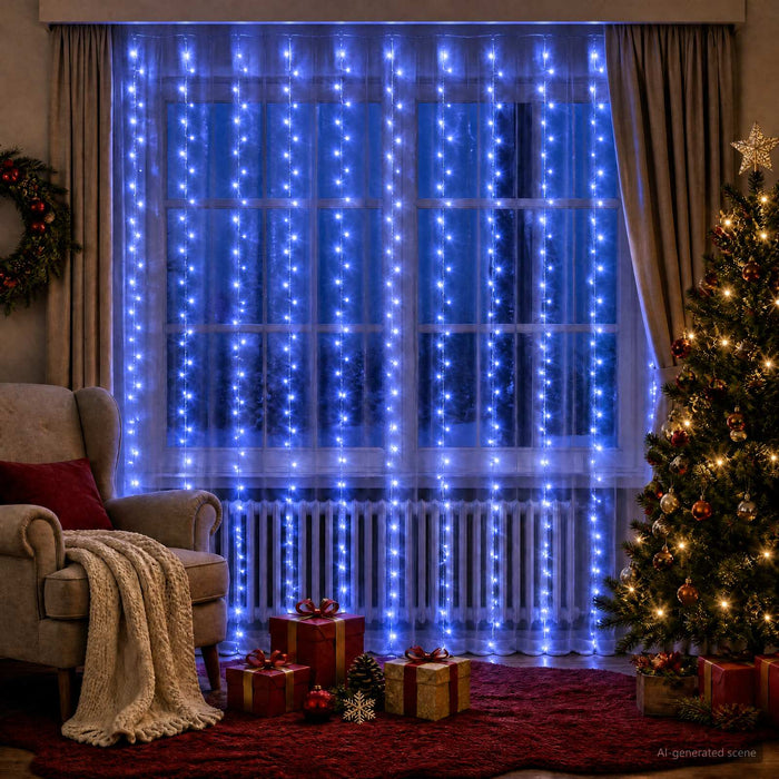 Perdea de lumini 300 LED-uri Albastru 300 x 300 cm - WALTI WALTI