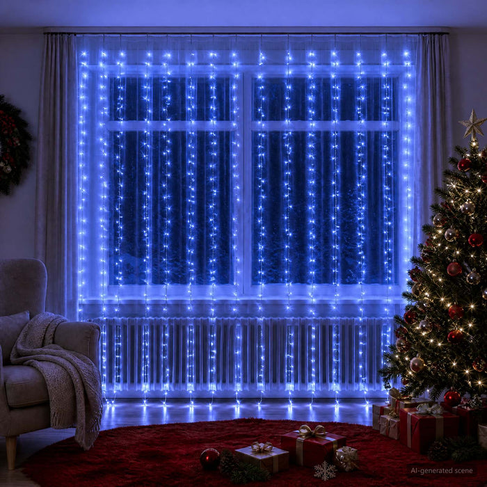 Perdea de lumini 600 LED-uri Albastru 600 x 300 cm - WALTI WALTI