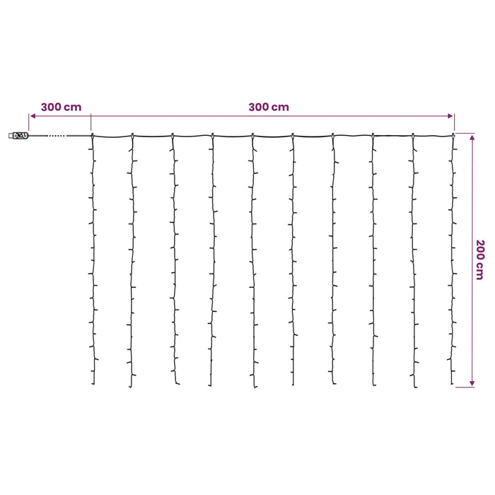Perdea de lumini 200 LED-uri Albastru 300 x 200 cm - WALTI WALTI