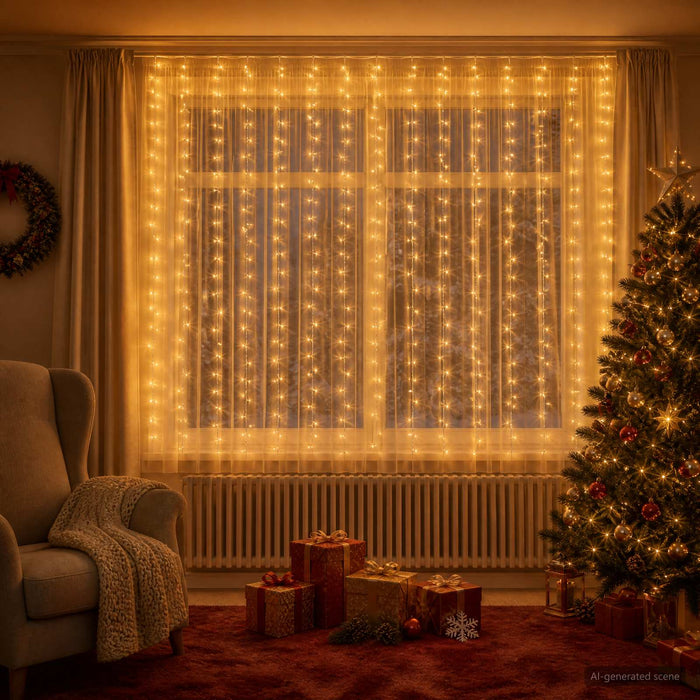 Perdea de lumini 400 LED-uri Alb cald 600 x 200 cm - WALTI WALTI