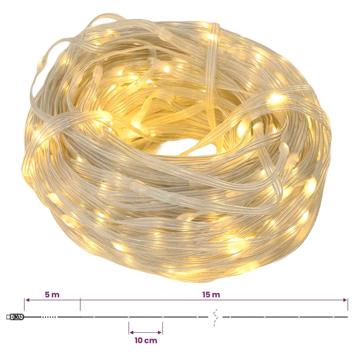 Cabluri luminoase 150 LED-uri Alb cald 15 m - WALTI WALTI