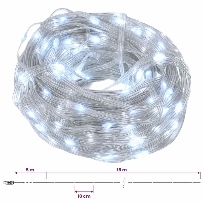Cabluri luminoase 150 LED-uri Alb rece 15 m - WALTI WALTI