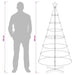 Brad de Crăciun în Formă de Con KUOPIO 180 cm Oțel Alb - WALTI WALTI