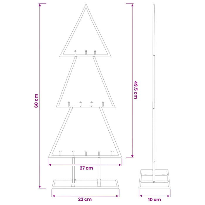 Brad de Crăciun din metal cu suport KUOPIO 60 cm Oțel Auriu - WALTI WALTI
