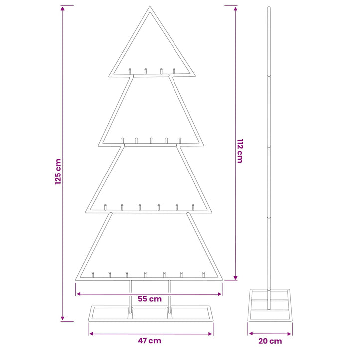 Brad de Crăciun din metal cu suport KUOPIO 125 cm Oțel Auriu WALTI