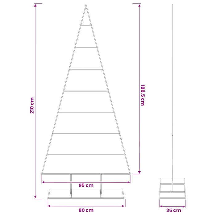 Pom de Crăciun din metal KUOPIO 210 cm Oțel vopsit în pulbere - WALTI WALTI