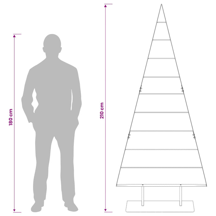 Pom de Crăciun din metal KUOPIO 210 cm Oțel Auriu WALTI