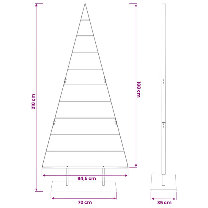 Pom de Crăciun din metal KUOPIO 210 cm Oțel Auriu WALTI