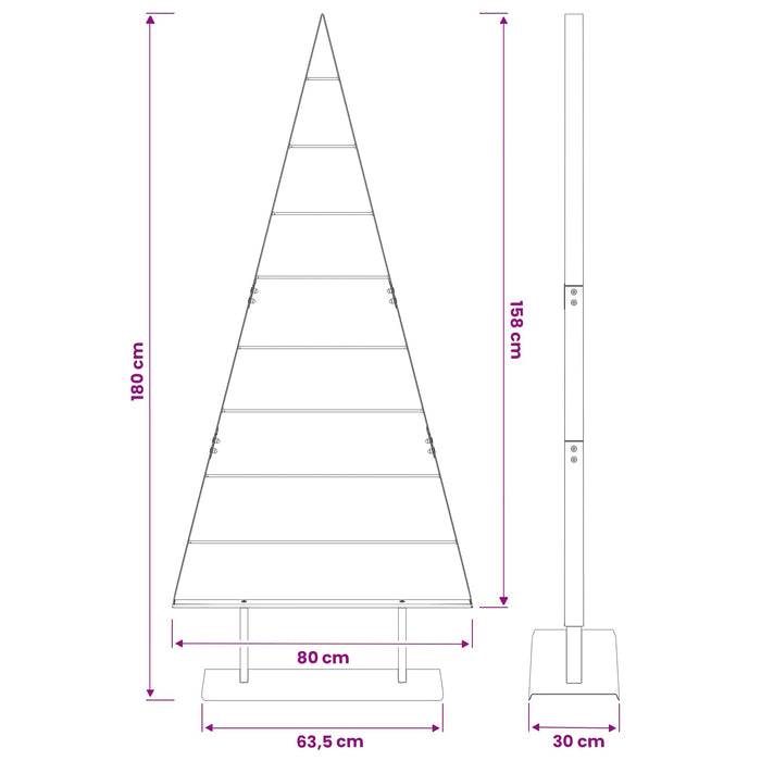 Pom de Crăciun din metal KUOPIO 180 cm Oțel Alb WALTI