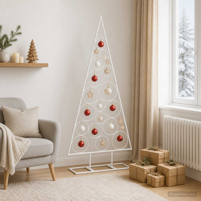Pom de Crăciun din metal KUOPIO 125 cm Oțel Alb WALTI