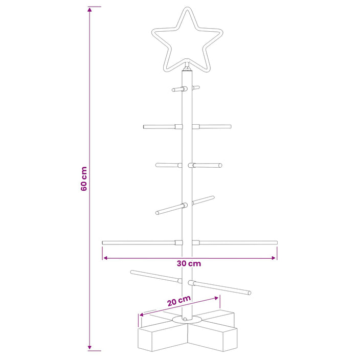 Brad de Crăciun din metal cu suport KUOPIO 60 cm Oțel Auriu WALTI