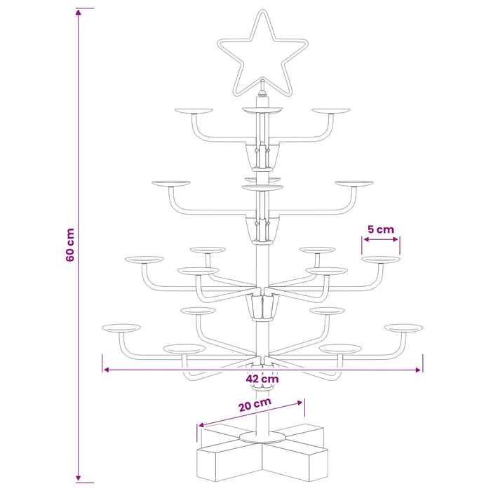 Copac de Crăciun din metal cu suport KUOPIO 60 cm Oțel Negru - WALTI WALTI