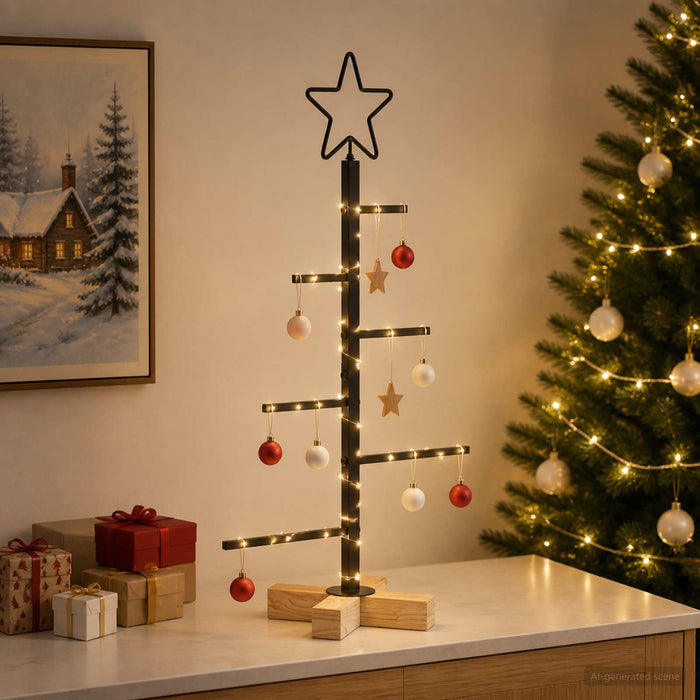 Pom de Crăciun din metal KUOPIO 60 cm Oțel Negru - WALTI WALTI