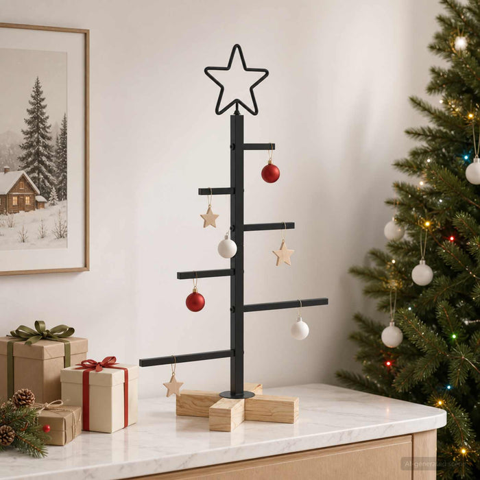 Pom de Crăciun din metal KUOPIO 60 cm Oțel Negru - WALTI WALTI