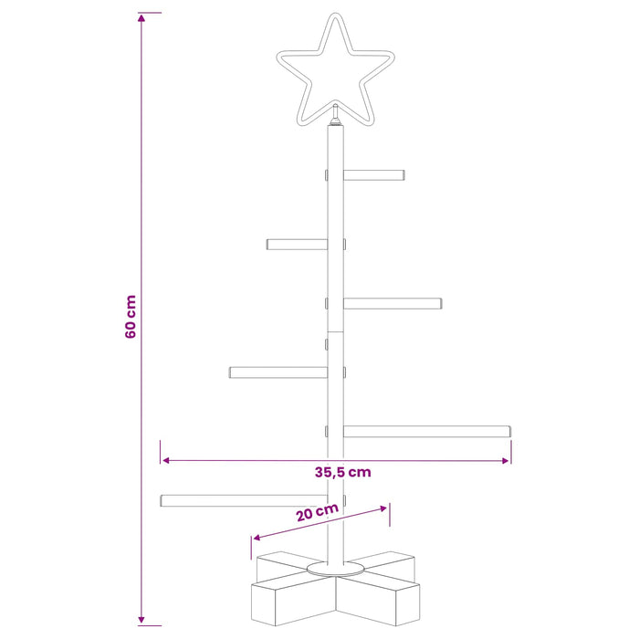 Pom de Crăciun din metal KUOPIO 60 cm Oțel Alb - WALTI WALTI