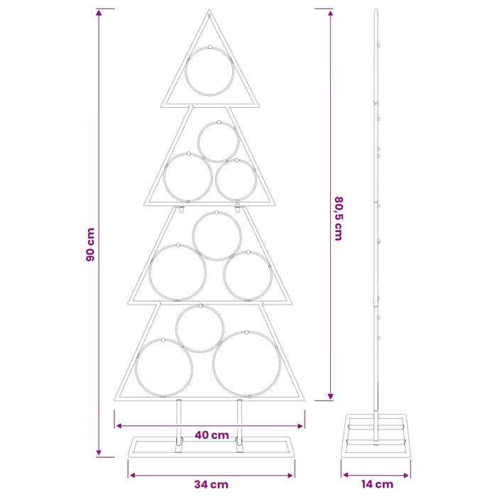 Pom de Crăciun din metal KUOPIO 90 cm Oțel Auriu - WALTI WALTI