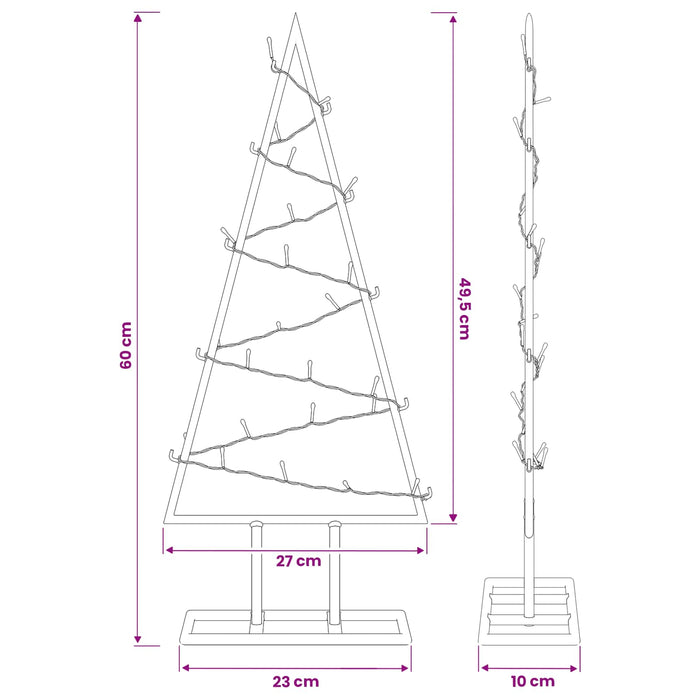 Pom de Crăciun din metal KUOPIO 60 cm Alb cald Oțel Alb - WALTI WALTI