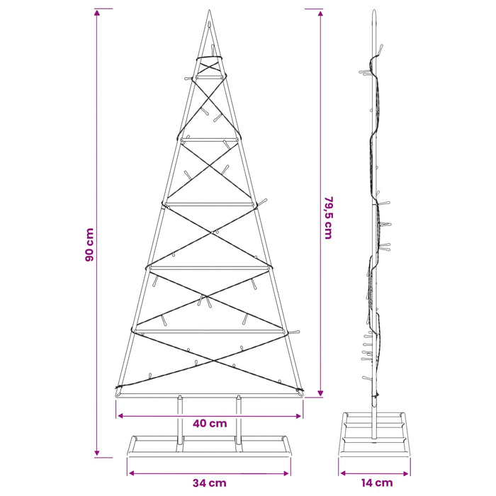 Pom de Crăciun din metal KUOPIO 90 cm Alb cald WALTI