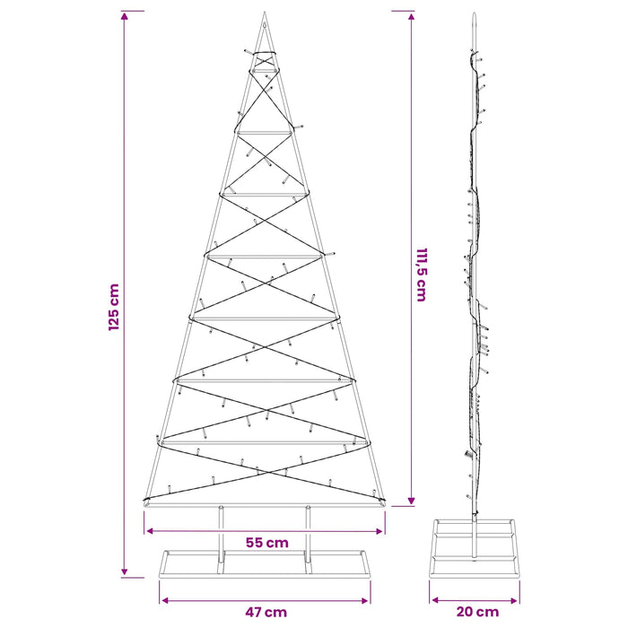 Pom de Crăciun din metal KUOPIO 125 cm Alb cald WALTI