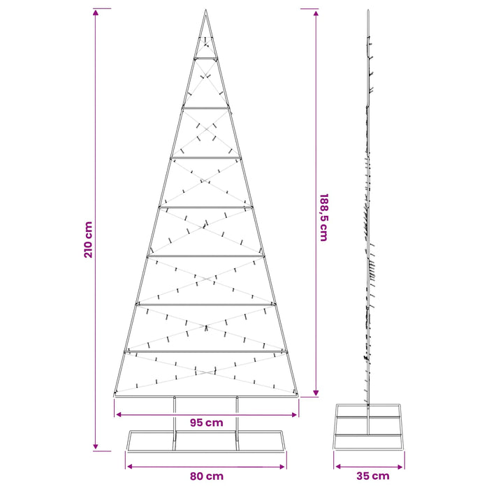 Pom de Crăciun din metal KUOPIO 210 cm Alb cald WALTI