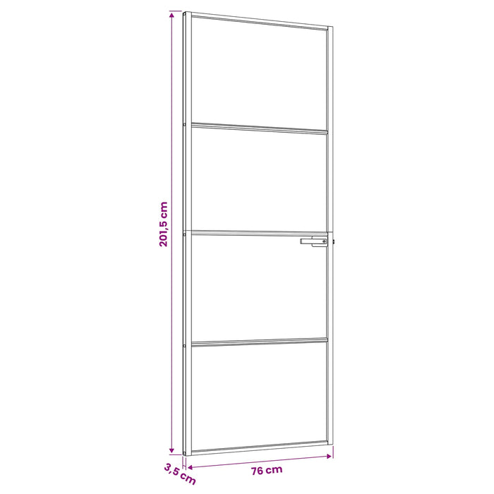 Ușă de interior 76 x 201,5 cm Sticlă Temperată și Aluminiu - WALTI WALTI