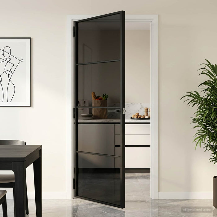 Ușă de interior 83 x 201,5 cm Sticlă Temperată și Aluminiu - WALTI WALTI
