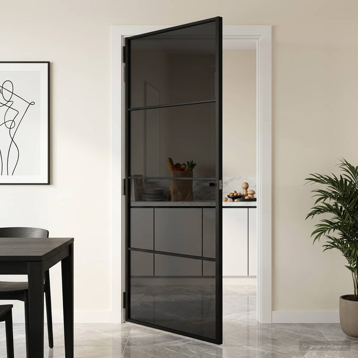 Ușă de interior 93 x 201,5 cm Sticlă Temperată și Aluminiu - WALTI WALTI