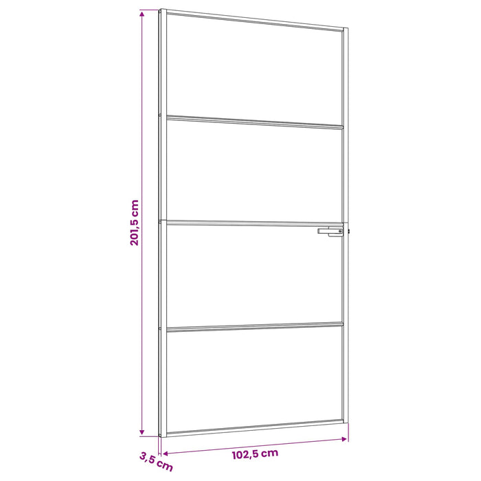 Ușă de interior 102,5 x 201,5 cm Sticlă Temperată și Aluminiu WALTI