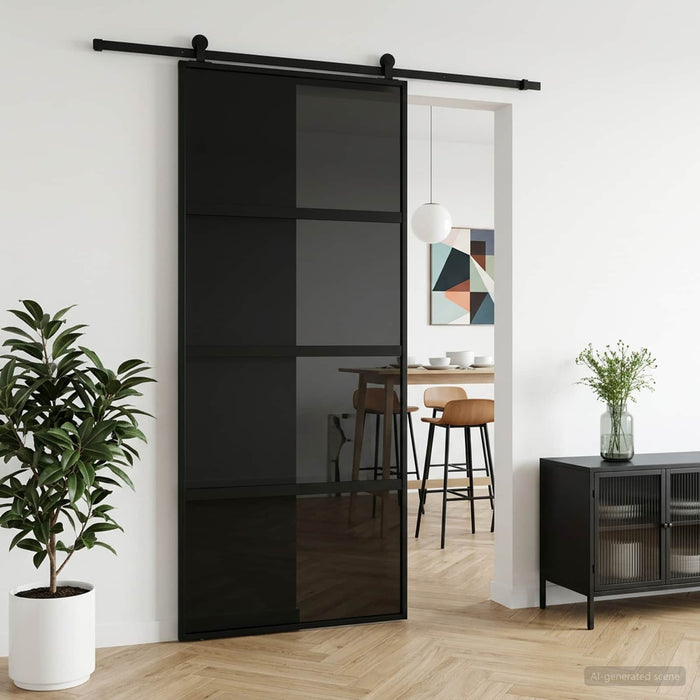 Ușă glisantă 90 x 205 cm Sticlă Temperată și Aluminiu WALTI