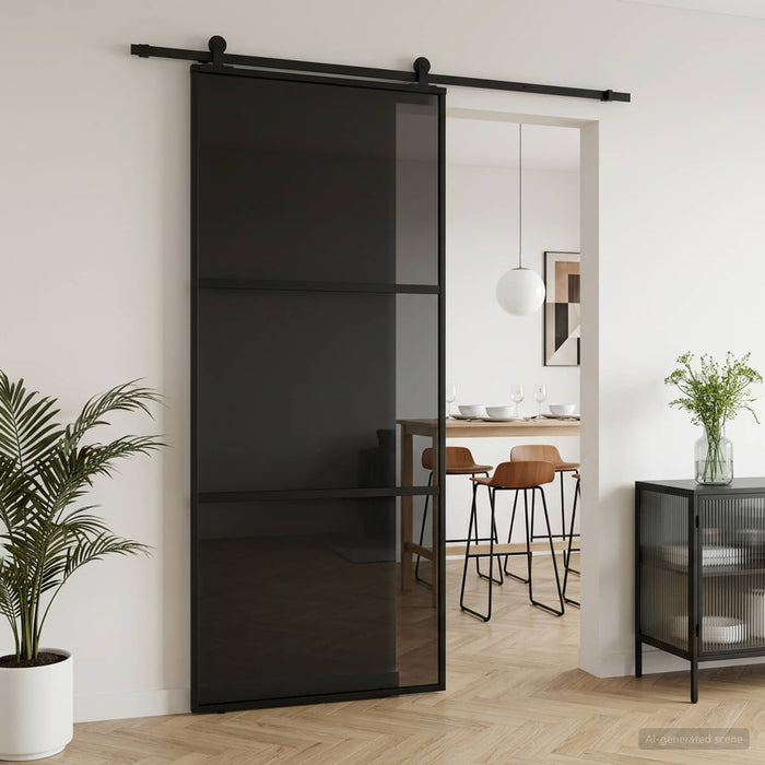 Ușă glisantă 90 x 205 cm Sticlă Temperată și Aluminiu WALTI