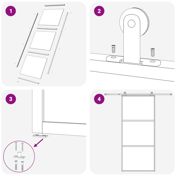 Ușă glisantă 102 x 205 cm Sticlă Temperată și Aluminiu WALTI