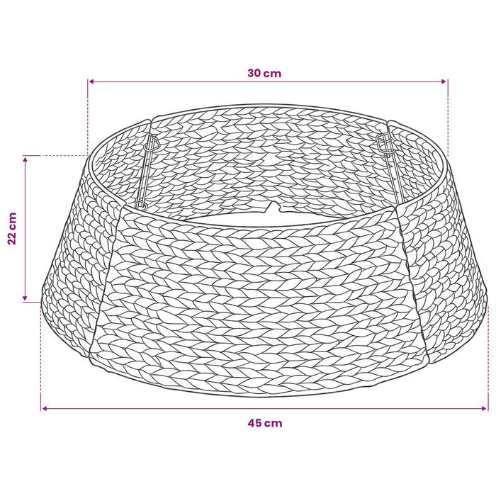 Guler pentru Pomul de Crăciun Rotund Negru Ø 45 x 22 cm - WALTI WALTI