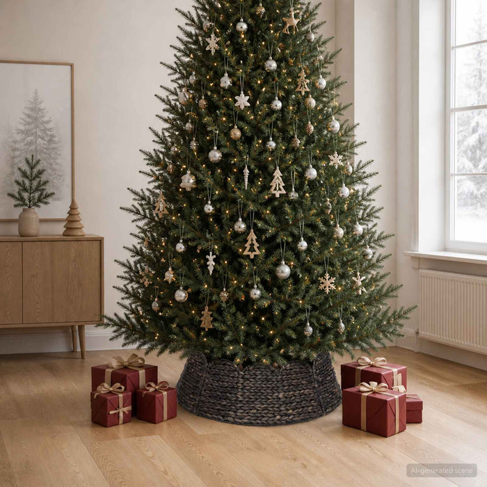 Guler pentru Pomul de Crăciun Rotund Negru Diam. 90 x 28 cm - WALTI WALTI