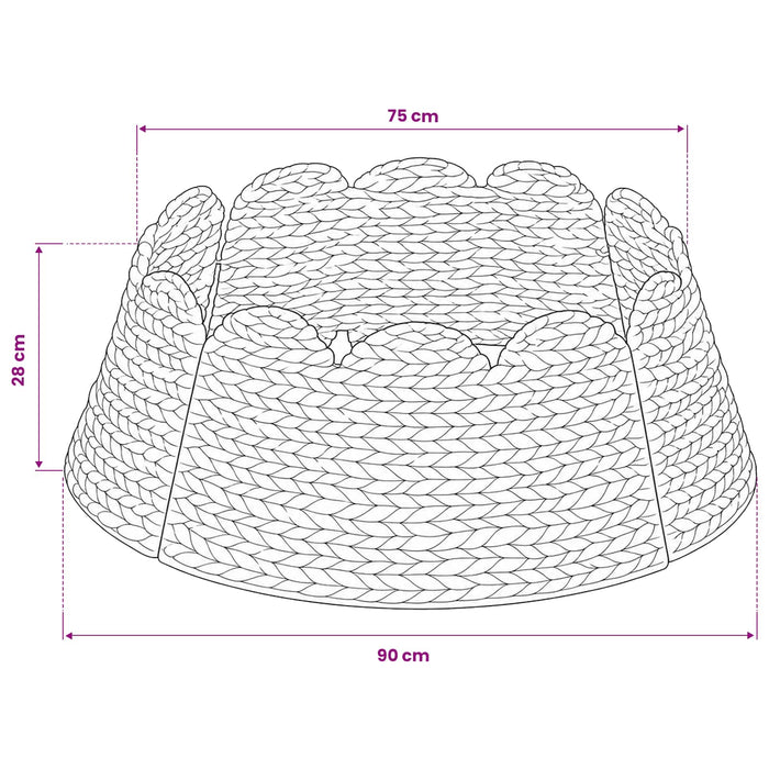 Guler pentru Pomul de Crăciun Rotund Maro Diam. 90 x 28 cm - WALTI WALTI