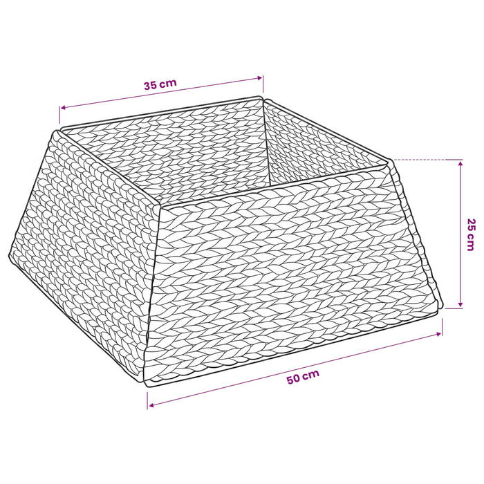 Guler pentru Pomul de Crăciun Pătrat Maro 50 x 50 x 25 cm - WALTI WALTI