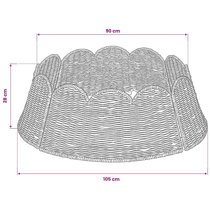Guler pentru Pomul de Crăciun Rotund natural Diam. 105 x 28 cm - WALTI WALTI