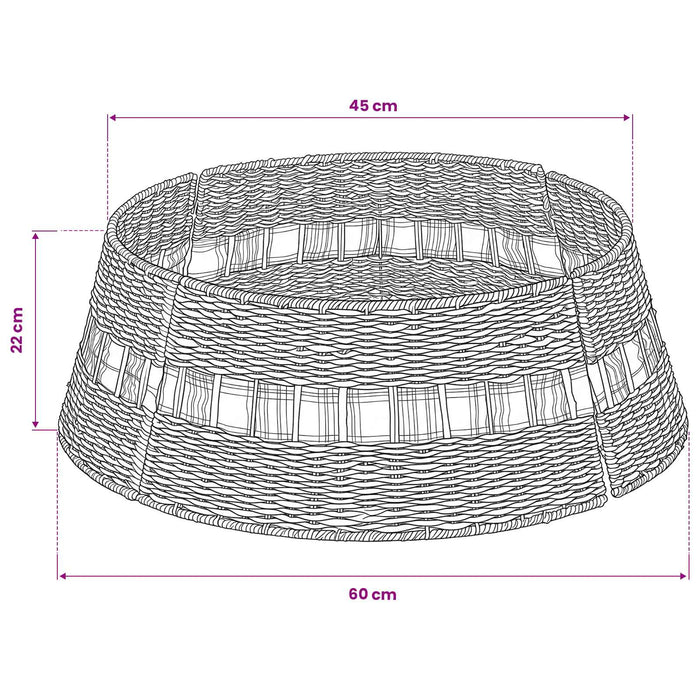 Guler pentru Pomul de Crăciun Rotund natural Diam. 60 x 22 cm - WALTI WALTI