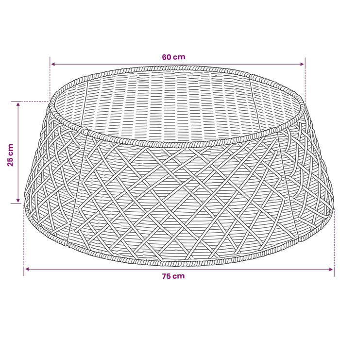 Guler pentru Pomul de Crăciun Rotund natural Diam. 75 x 25 cm - WALTI WALTI