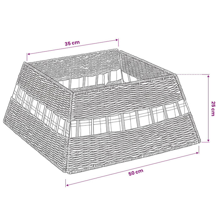 Guler pentru Pomul de Crăciun Pătrat natural 50 x 50 x 25 cm - WALTI WALTI