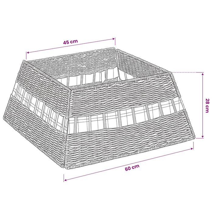 Guler pentru Pomul de Crăciun Pătrat natural 60 x 60 x 28 cm - WALTI WALTI