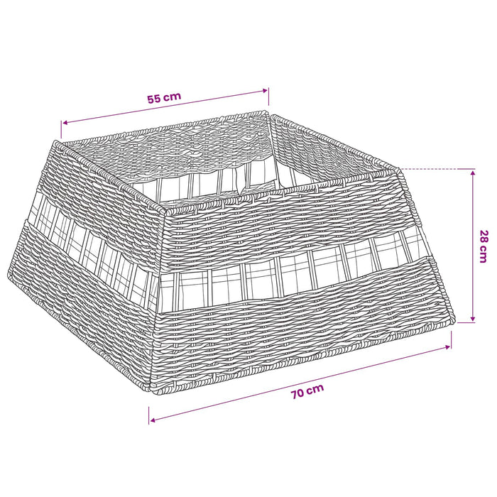 Guler pentru Pomul de Crăciun Pătrat natural 70 x 70 x 28 cm - WALTI WALTI