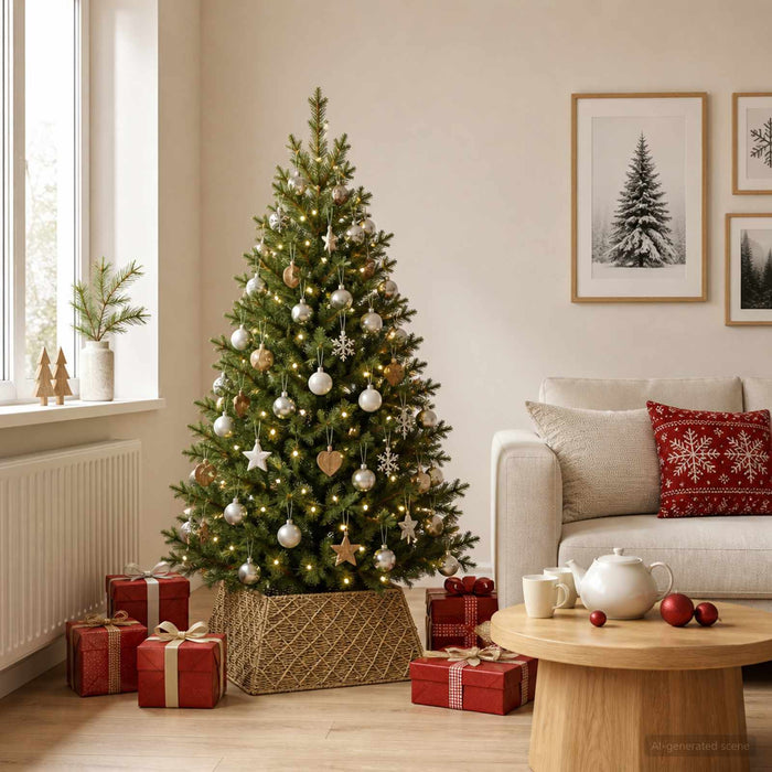 Guler pentru Pomul de Crăciun Pătrat natural 50 x 50 x 25 cm - WALTI WALTI