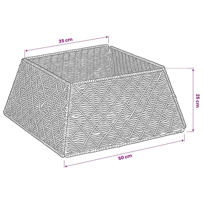 Guler pentru Pomul de Crăciun Pătrat natural 50 x 50 x 25 cm - WALTI WALTI