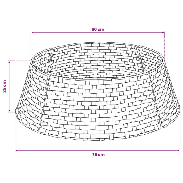 Guler pentru Pomul de Crăciun Rotund Maro închis - WALTI WALTI