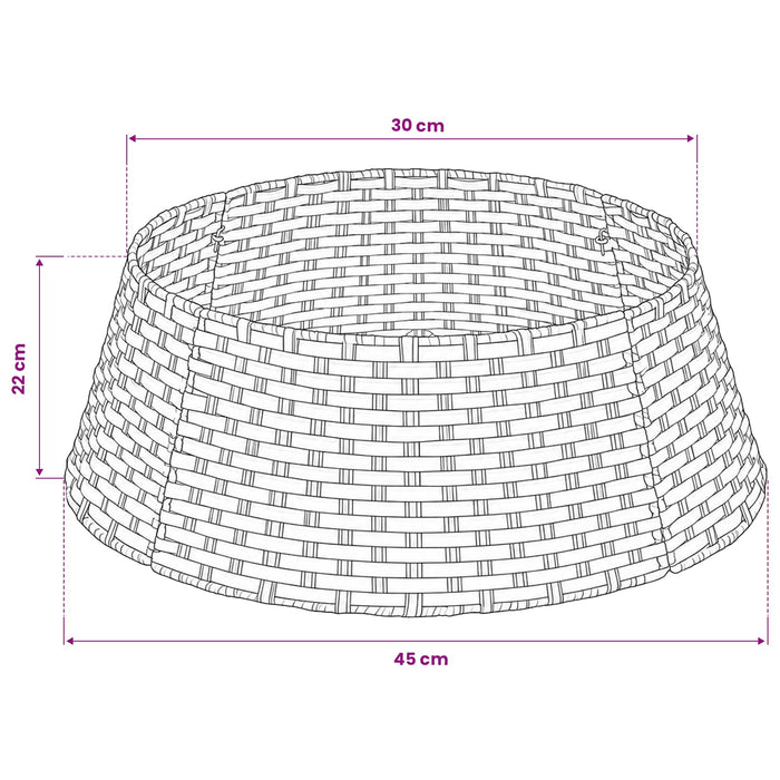 Guler pentru Pomul de Crăciun Rotund Gri Diam. 45 x 22 cm - WALTI WALTI