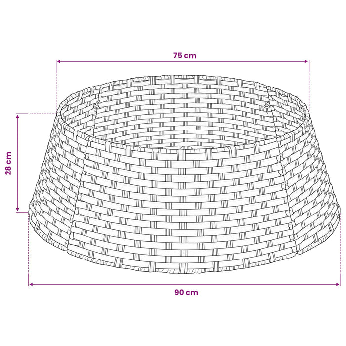 Guler pentru Pomul de Crăciun Rotund Gri Diam. 90 x 28 cm - WALTI WALTI